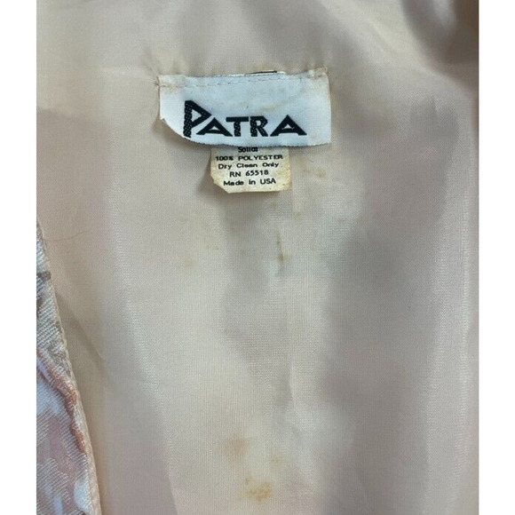 VTG 80s Floral Blazer Patra Womens Size 6 Jacket Puff Sleeve Surplice Formal - Picture 6 of 9